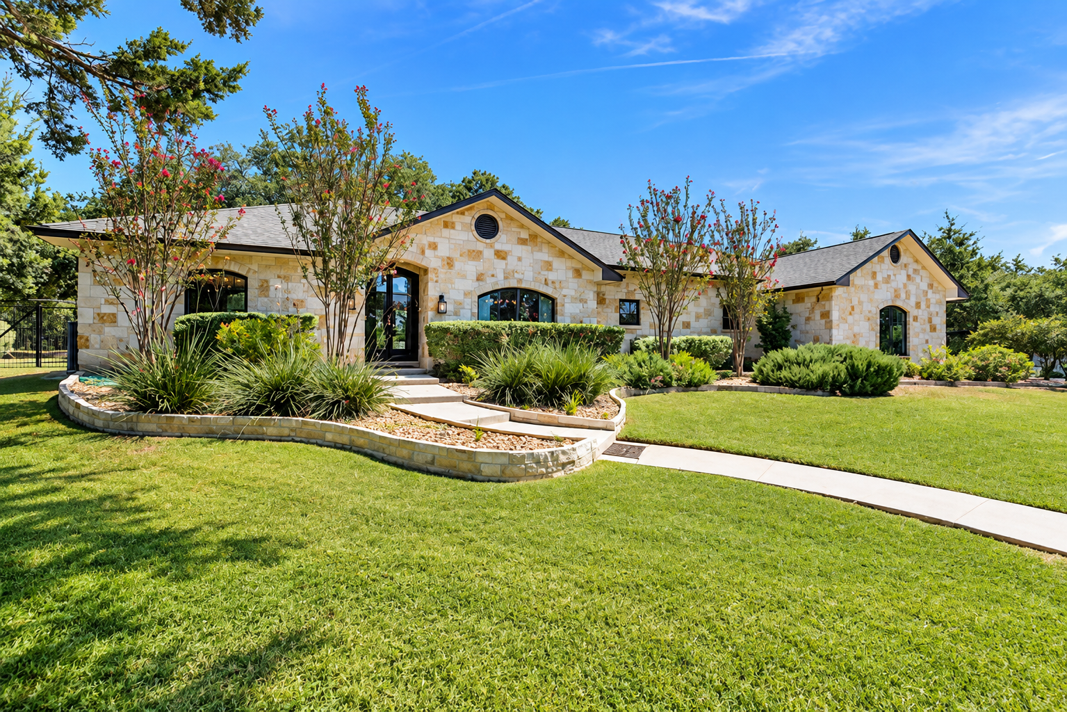 Single-story stone acreage home in Bulverde TX