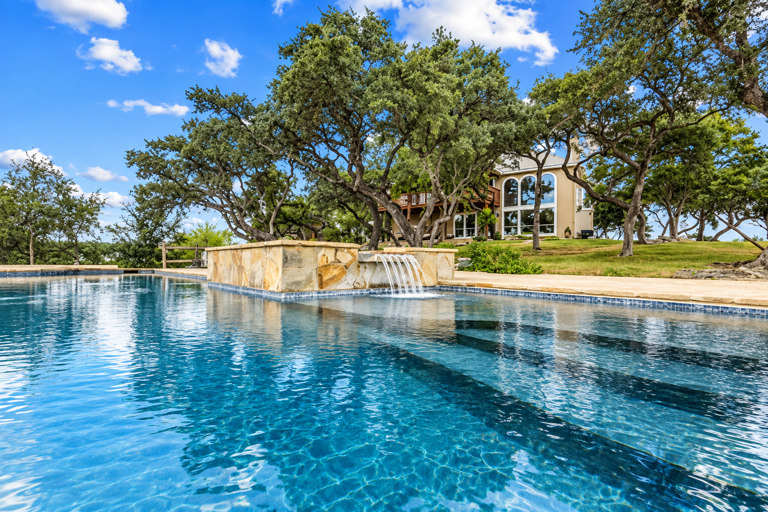 Bulverde TX acreage home with pool and Hill Country views 
